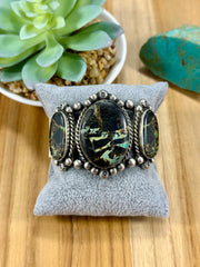 Black Jack 3 Stone Sterling Silver Cuff