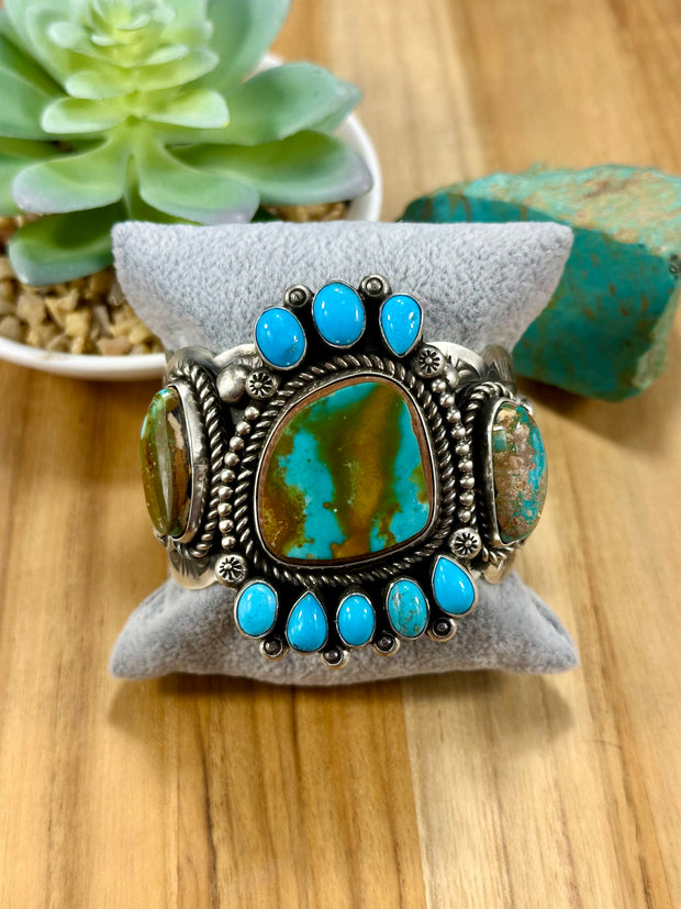 Royston Cluster Stone Sterling Silver Cuff