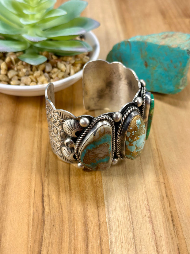 Royston 3 Stone Sterling Silver Cuff