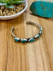 Kingman Turquoise 6 - Stone Bracelet Cuff