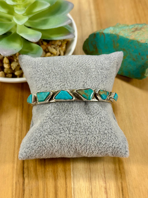 Kingman Turquoise 6 - Stone Bracelet Cuff