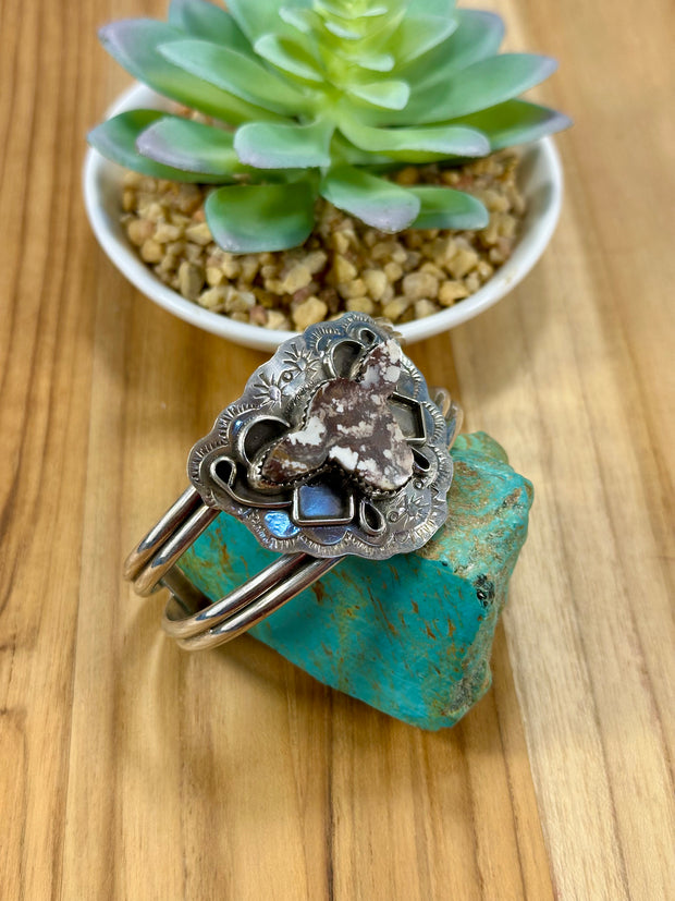Wild Horse Cow Head Sterling Silver Bracelet Cuff