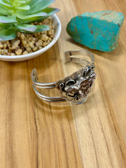 Wild Horse Cow Head Sterling Silver Bracelet Cuff