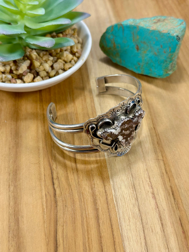 Wild Horse Cow Head Sterling Silver Bracelet Cuff