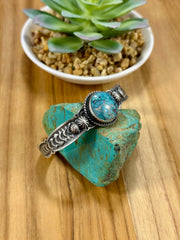 Kingman Turquoise Single Stone Sterling Silver Cuff Bracelet
