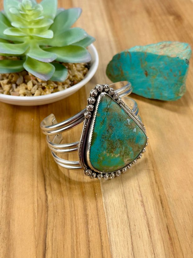 Number 8 Tear Drop Sterling Silver Cuff Bracelet