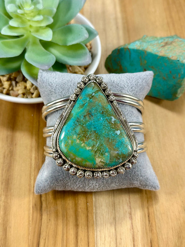 Number 8 Tear Drop Sterling Silver Cuff Bracelet