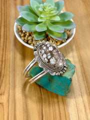 Wild Horse Oval Sterling Silver Cuff Bracelet