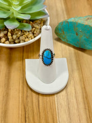 Kingman Turquoise Oval Sterling Silver Rings