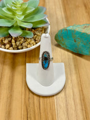 Kingman Turquoise Oval Sterling Silver Rings