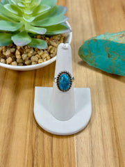 Kingman Turquoise Oval Sterling Silver Rings