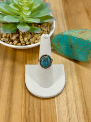 Kingman Turquoise Oval Sterling Silver Rings