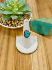 Kingman Turquoise Oval Sterling Silver Rings