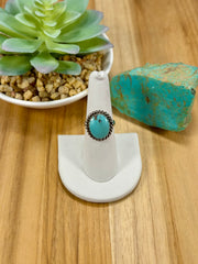 Kingman Turquoise Oval Sterling Silver Rings