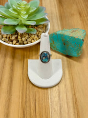 Kingman Turquoise Oval Sterling Silver Rings