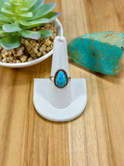 Kingman Turquoise Oval Sterling Silver Rings