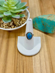 Kingman Turquoise Oval Sterling Silver Rings