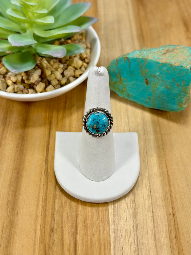Kingman Turquoise Oval Sterling Silver Rings