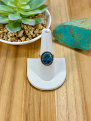 Kingman Turquoise Oval Sterling Silver Rings