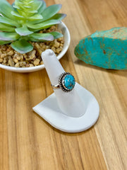 Kingman Turquoise Oval Sterling Silver Rings