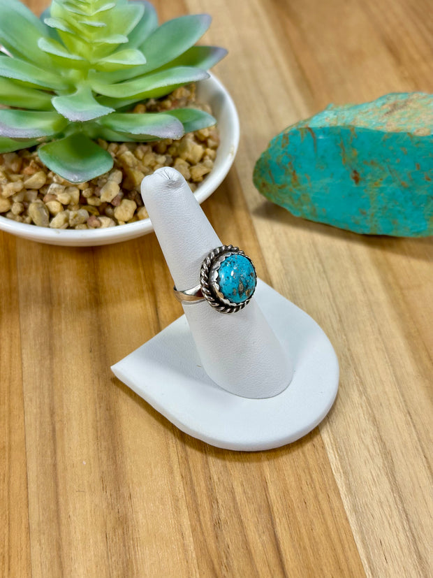 Kingman Turquoise Oval Sterling Silver Rings