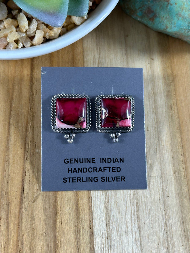 Dahlia Rose Square Earrings