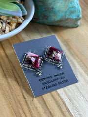 Dahlia Rose Square Earrings