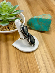 Black Jack 2 Stone Sterling Silver Ring
