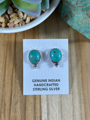 Green Kingman Oval Studs