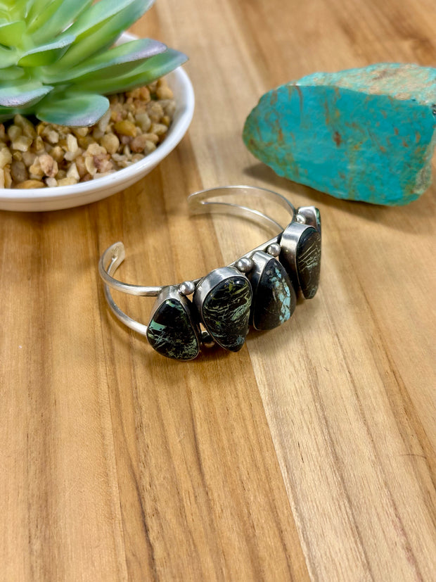 Black Jack 5 Stone Cuff Bracelet