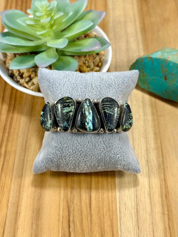 Black Jack 5 Stone Cuff Bracelet