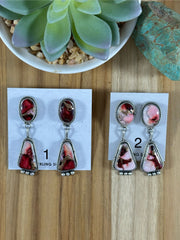 Dahlia Rose two stone Earrings