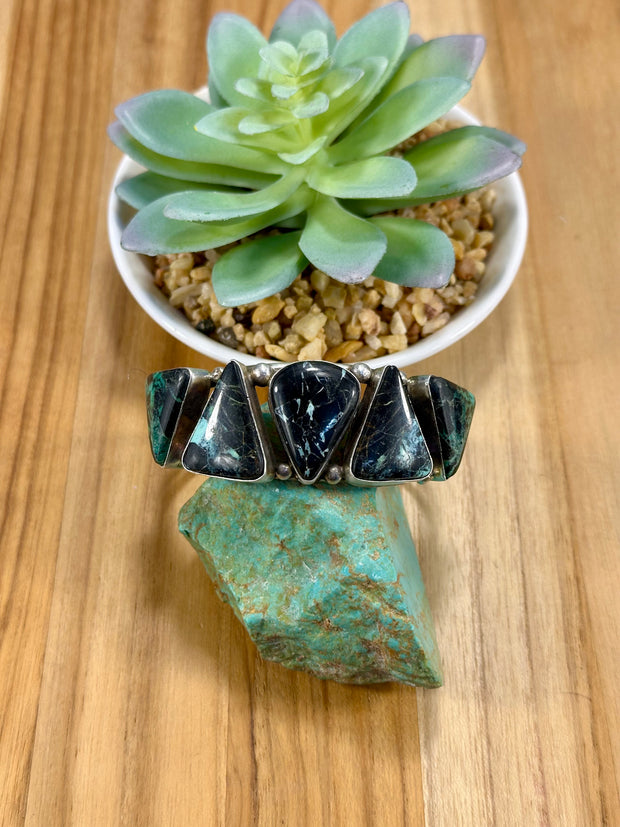 Black Jack 5 Stone Cuff Bracelet