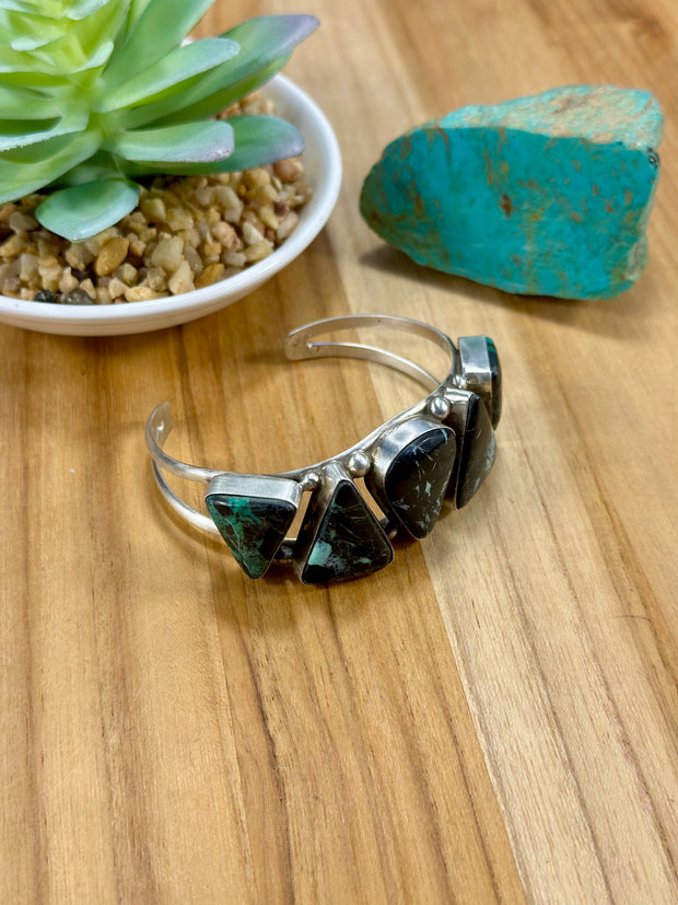 Black Jack 5 Stone Cuff Bracelet