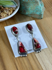 Dahlia Rose two stone Earrings