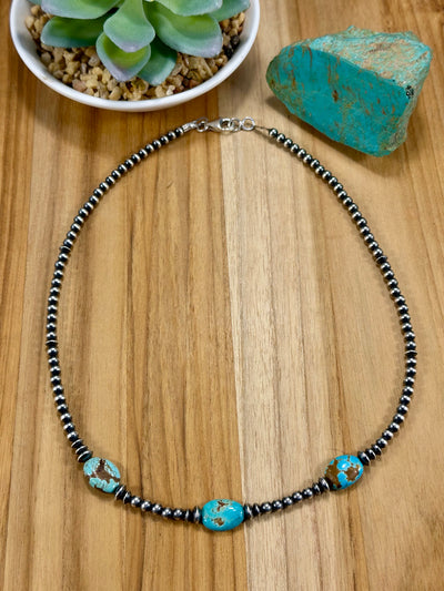 Number 8 & Sterling Silver Pearl Necklace