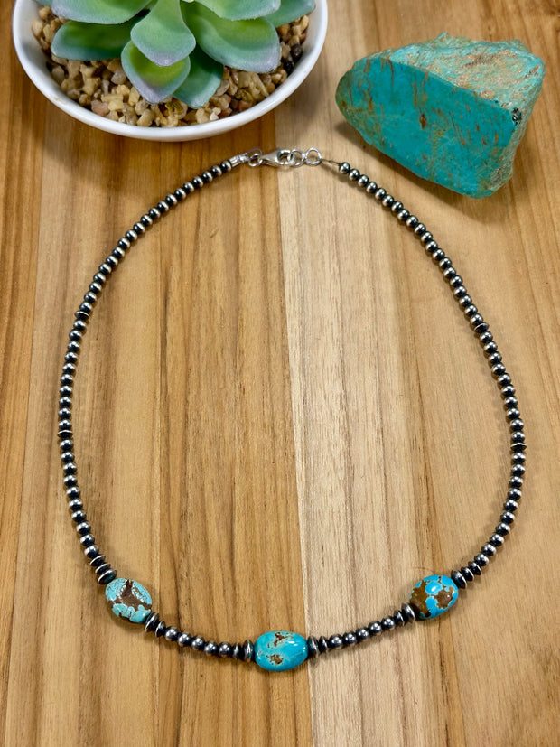 Number 8 & Sterling Silver Pearl Necklace