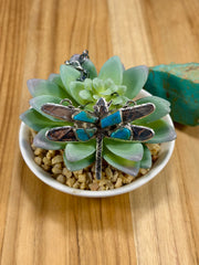 Kingman Turquoise Dragonfly Pendant Necklace