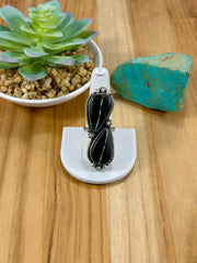 Black Jack 2 Stone Sterling Silver Ring