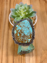 Number 8 Single Stone Sterling Silver Cuff Bracelet