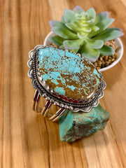 Number 8 Single Stone Sterling Silver Cuff Bracelet