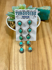 Kingman Turquoise 5 Stone Dangle Earrings