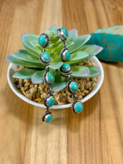 Kingman Turquoise 5 Stone Dangle Earrings