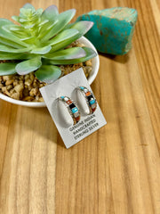 Multi Color Sterling Silver Hoop Earrings