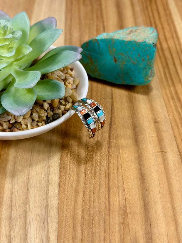 Multi Color Sterling Silver Hoop Earrings