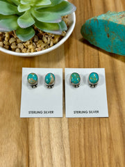 Kingman Turquoise Oval Stud Earrings