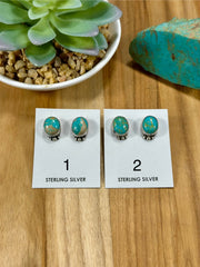 Kingman Turquoise Oval Stud Earrings