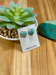 Kingman Turquoise Oval Stud Earrings