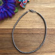 14" 4MM " Navajo Style" Sterling Pearls