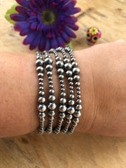 5 Strand Variated "Navajo Style" Sterling Pearl Bracelet